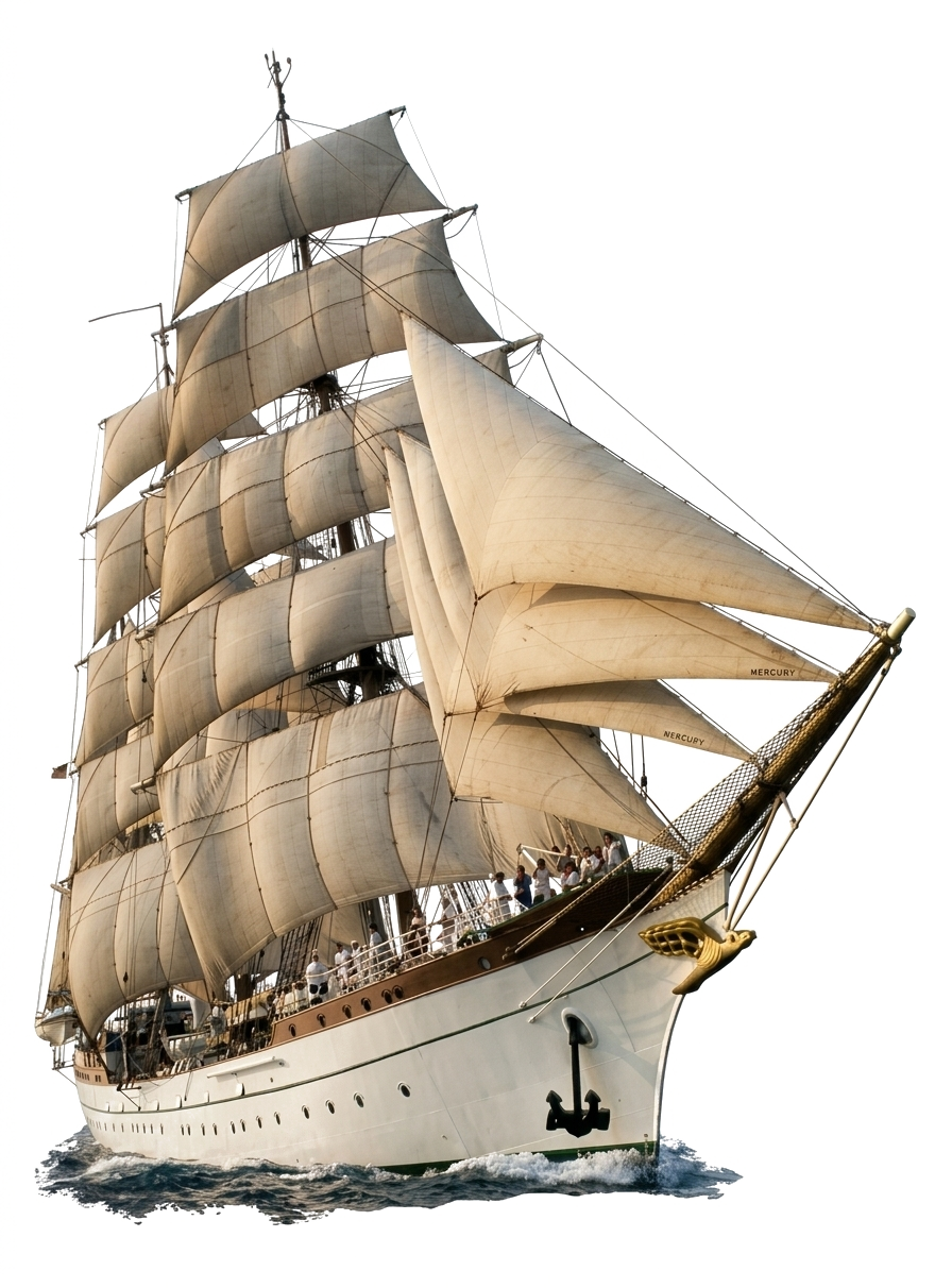 sailing white wind ship